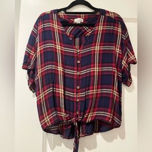 Short sleeve flannel t